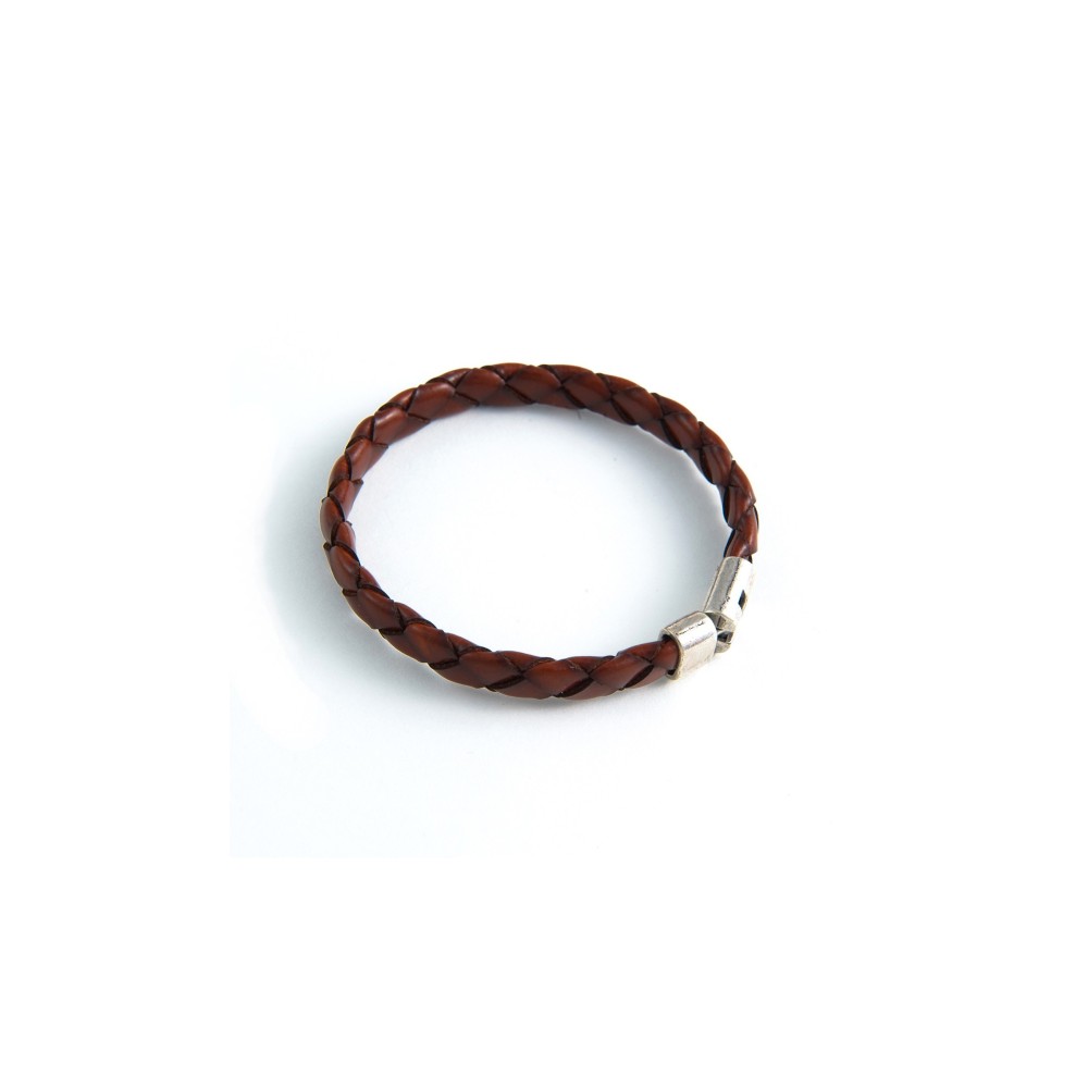 pulsera de cuero trenzado y planchado