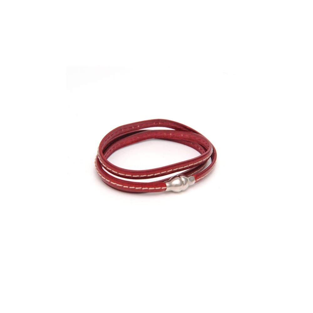 leather bracelet, triple loops 