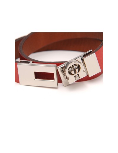 leather bracelet and snap-on clasp