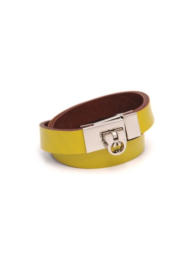 leather bracelet and snap-on clasp