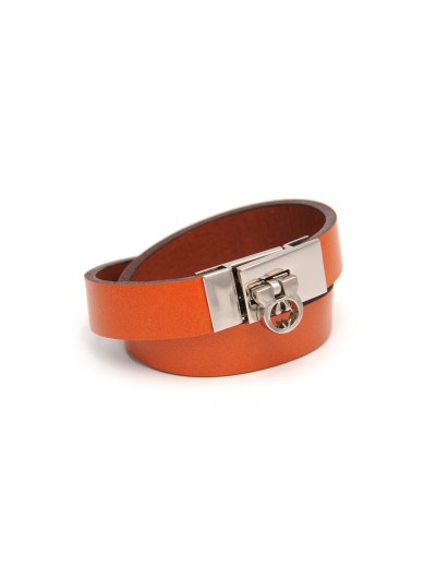 leather bracelet and snap-on clasp