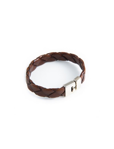 Leather bracelet flat and twisted 
