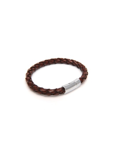 twisted leather bracelet and magnetic clasp