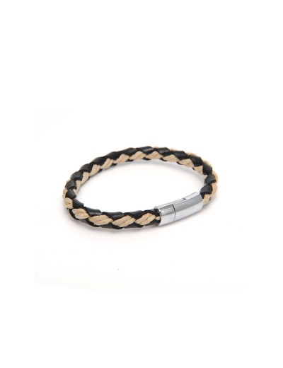 twisted leather and sisal bracelet