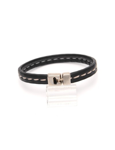 leather bracelet with sisal seam