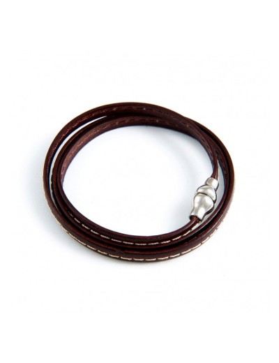 leather bracelet, triple loops 