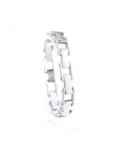 Stainles steel bracelet with square link.