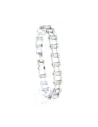 Stainless steel bracelet with bicycle link.
